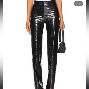 Black croc leggings